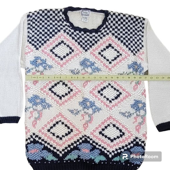 Vintage Fisherman Knit Cable OverSized Chunky Sweater Size Large - Picture 7 of 9